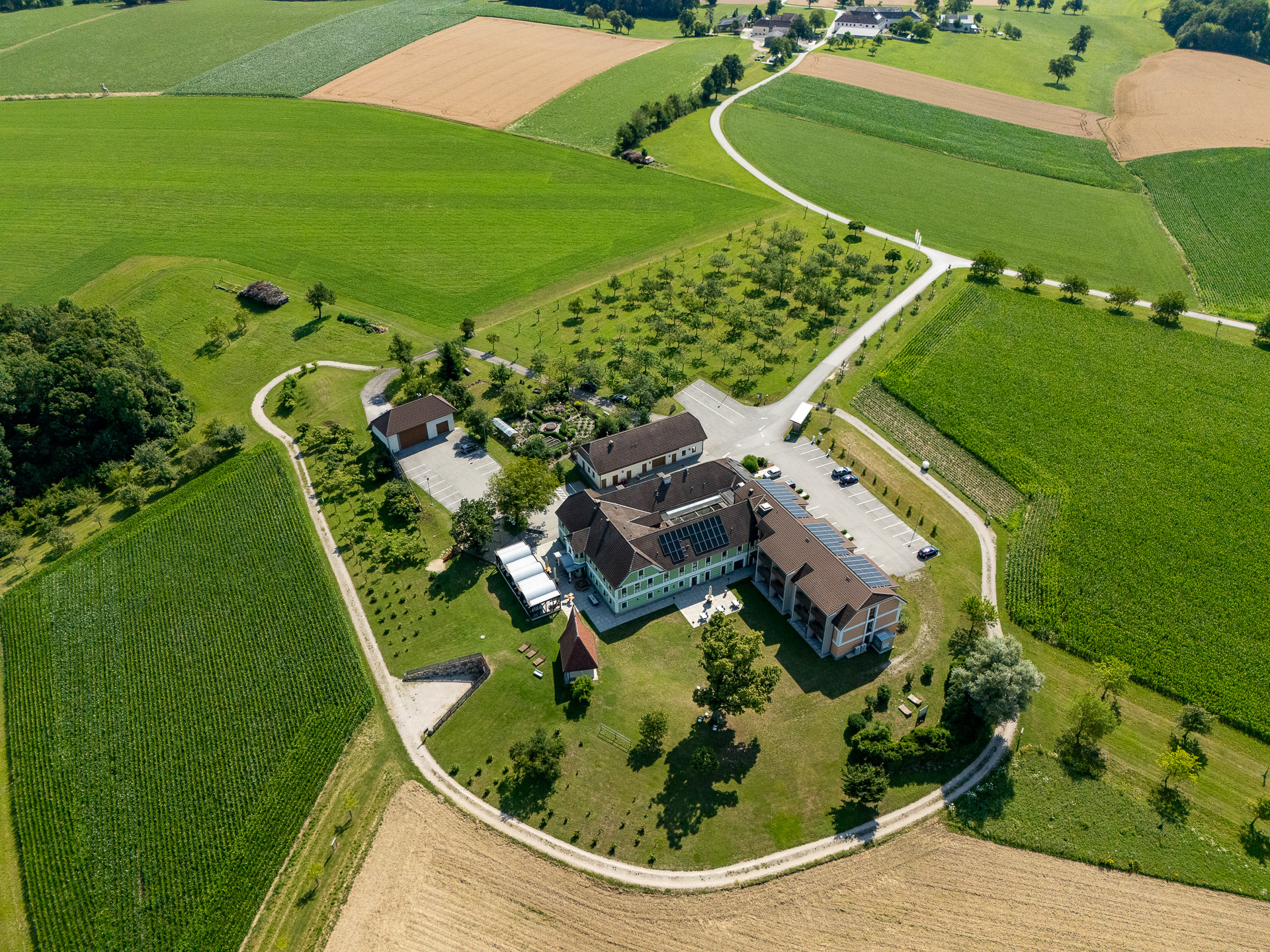 Drohnenbild vom Mostlandhof in Purgstall