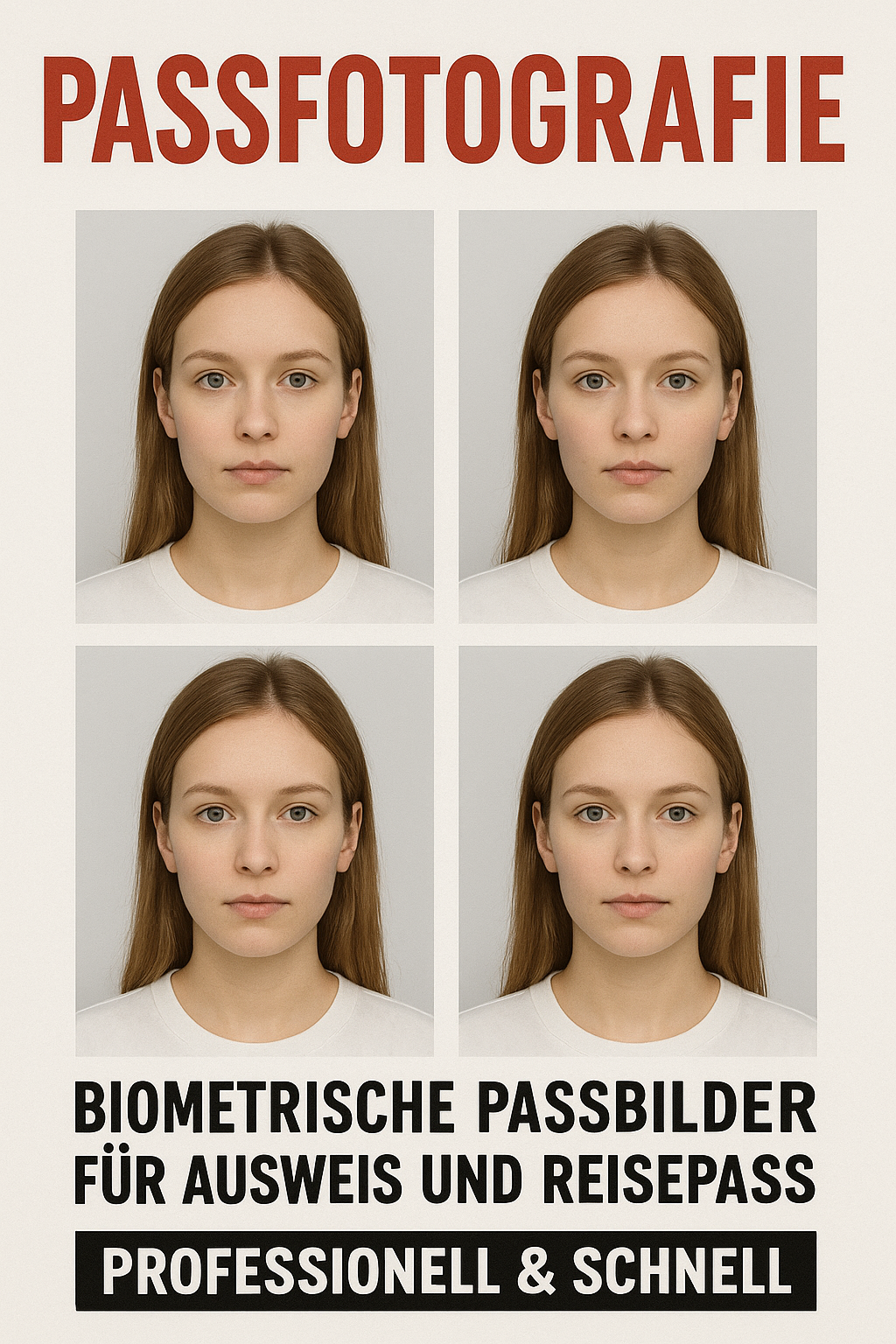 KI generiertes Foto zur Werbung für Passfotos