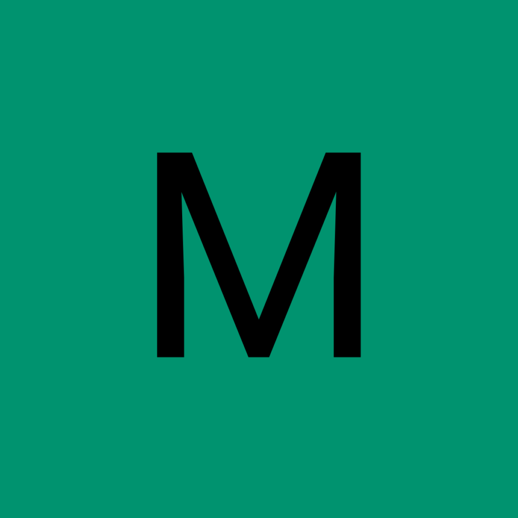Smaragdgrüner Hintergrund mit dem Buchstaben "M"