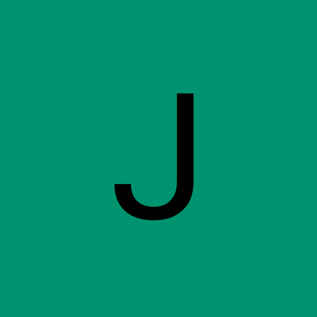 Smaragdgrüner Hintergrund mit dem Buchstaben "J"